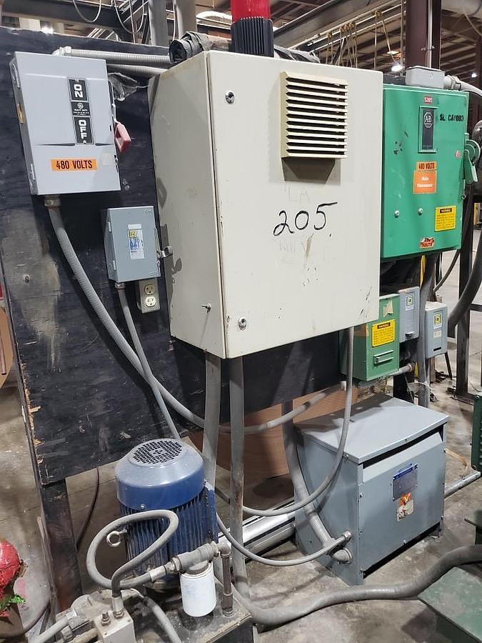 Used 132" WIDE CAMERON MODEL 18 TWO DRUM SLITTER REWINDER 72" REWIND DIAMETER 