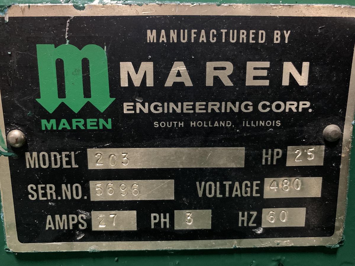 Used MAREN MODEL 203 HORIZONTAL AUTO TIE BALER 25 HP 