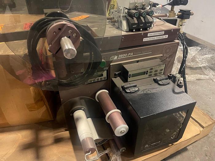 Used CTM LABELING SYSTEMS PRINTER APPLICATOR MODEL 3600-112 PAX 4