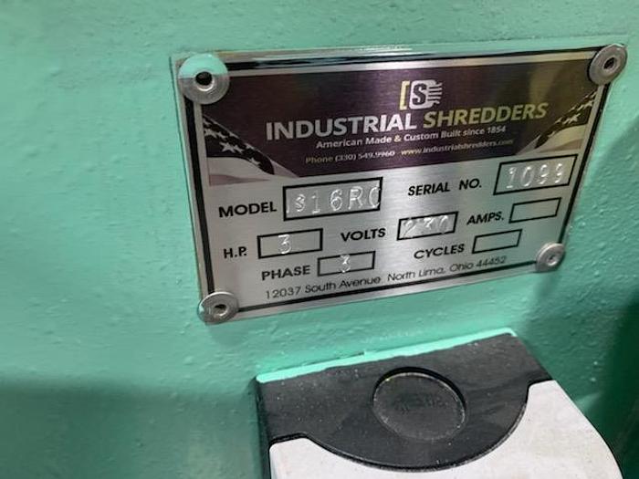 Used INDUSTRIAL SHREDDERS MDL. S16RC SHREDDER 3HP - PENDING JF