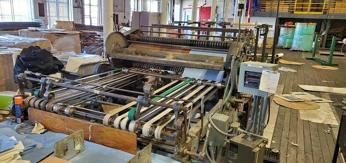 Used 55" BECK ROTARY KNIFE SHEETER W/ OUTPUT BELT CONVEYOR 7.5 HP