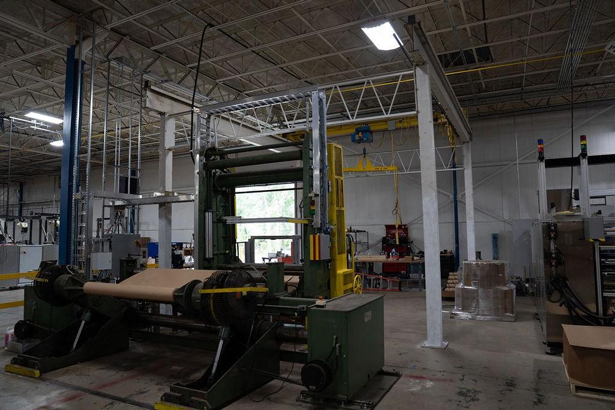 Used 72" CAMERON TWO DRUM SLITTER REWINDER MODEL 438 - 60" REWIND WITH A&F SHAFTLESS UNWIND STAND