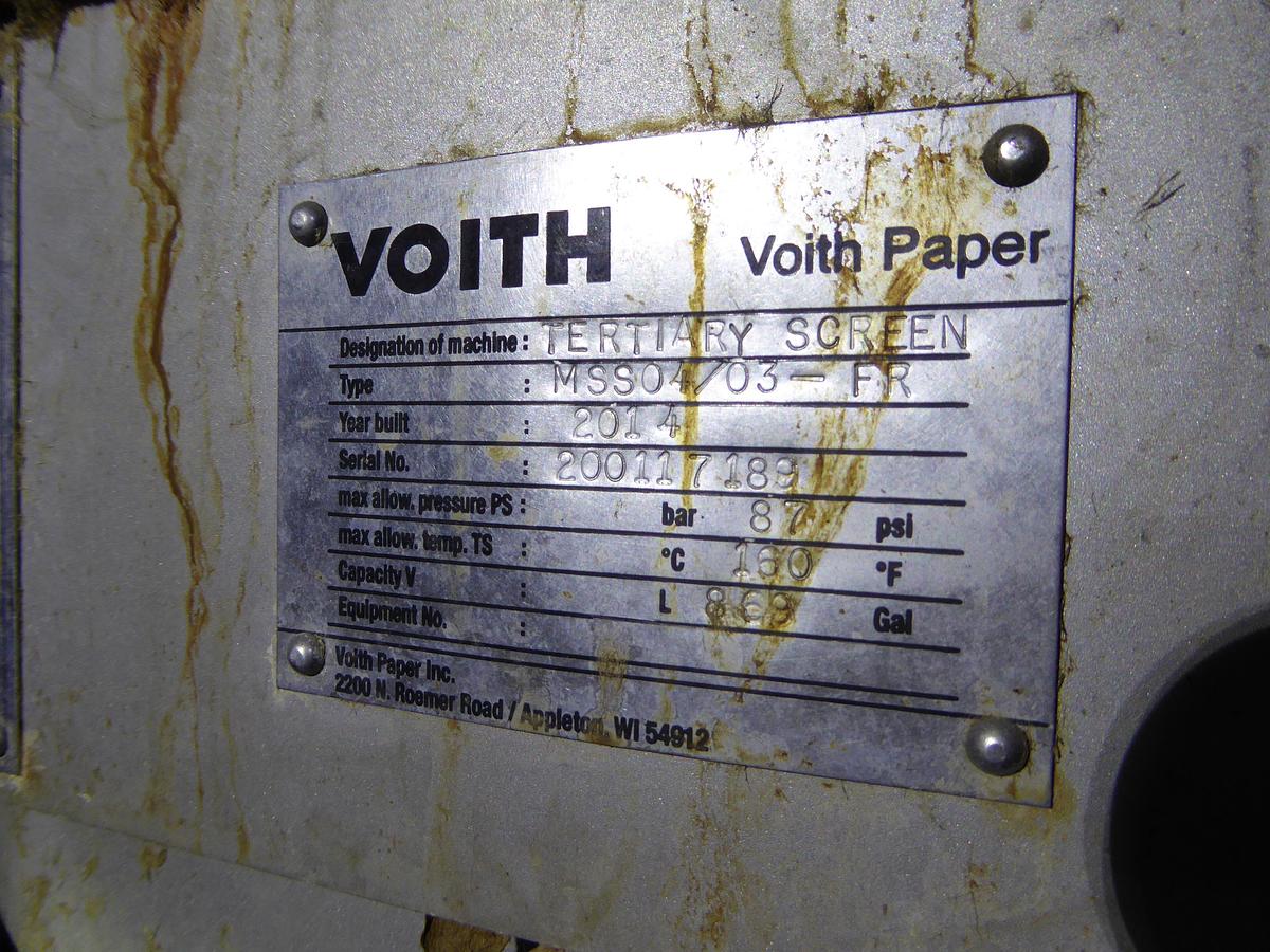 Used VOITH TYPE MSS04/03 -FR TERTIARY SCREEN 2014