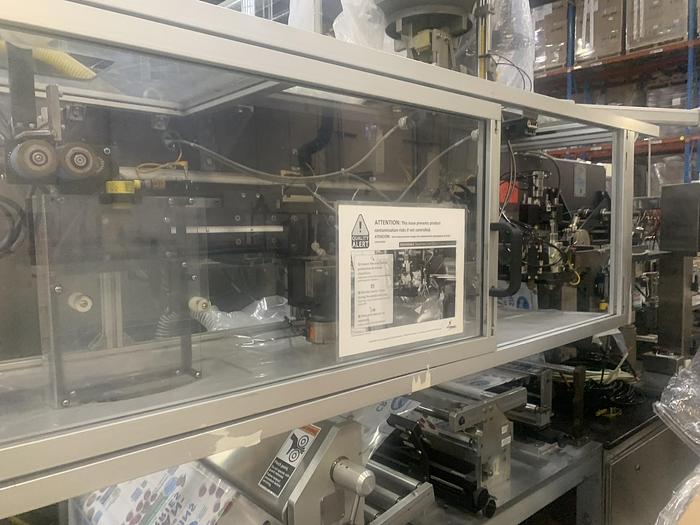 Used KHS-BARTELT VERTICAL POUCH MACHINE WITH HOODED SLIDE ZIPPER ATTACHMENT