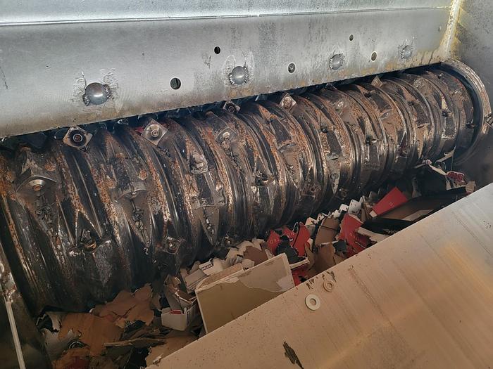 Used 2008 VECOPLAN RG 52 / 100 SINGLE SHAFT SHREDDER 100HP with Discharge Conveyor and High Dump