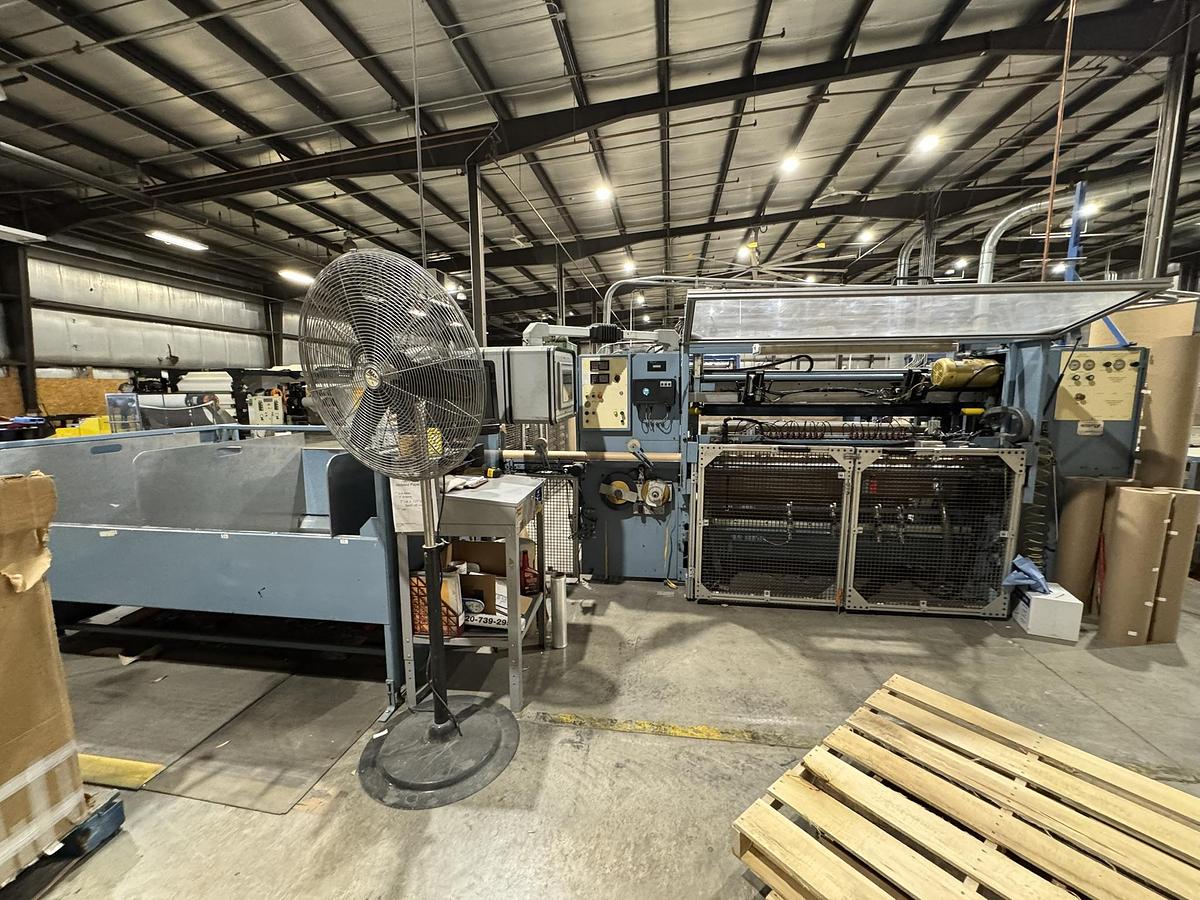 Used 72" WIDE JENNERJAHN MODEL SRA-72 COUNTER ROLL SLITTER REWINDER