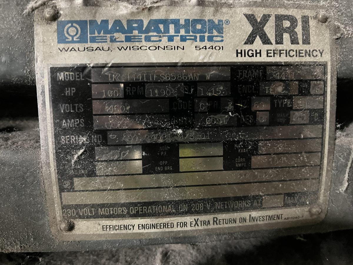 Used JORDAN REFINER WITH 100HP MARATHON MOTOR