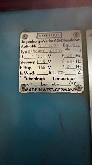 Used 65" WIDE JAGENBERG SYNCHRO 166 DUAL ROTARY SHEETER 2 BACKSTANDS