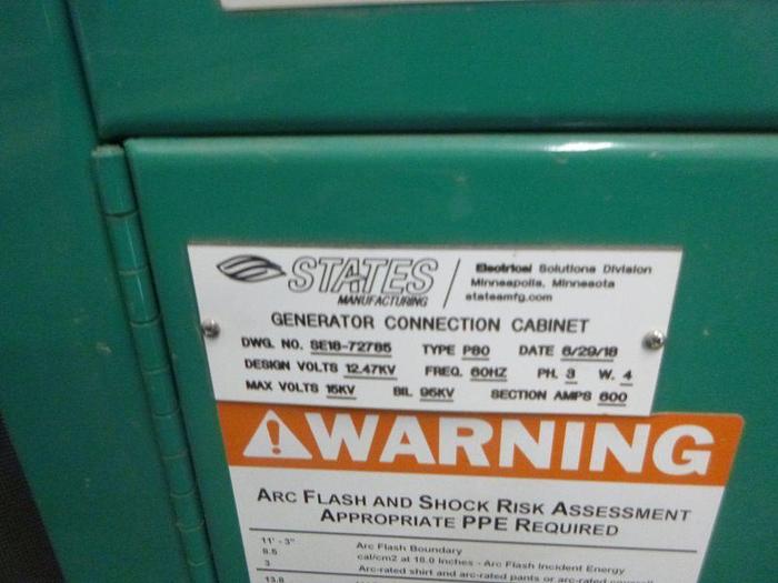 Used 1400 KW CUMMINS NATURAL GAS BACK UP GENERATOR SET QSK60 SERIES ENGINE MODEL C1400 N6C 13,800V MFG 2017 Pending JE