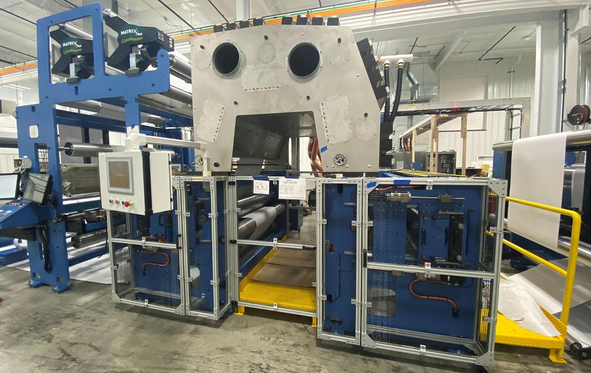 Used 72" WIDE RETROFLEX 2 COLOR FLEXO PRINTING PRESS