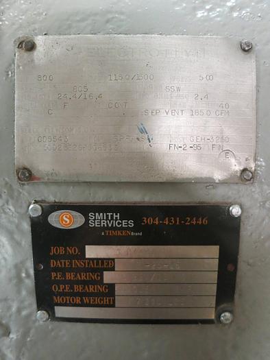 Used 500 HP GE ELECTRO FLYTE DC MOTOR  1150/1500RPM 500 VOLT REBUILT