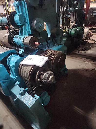 Used 124" LANGSTON TWO DRUM SLITTER REWINDER 60" O.D. REWIND CAPACITY