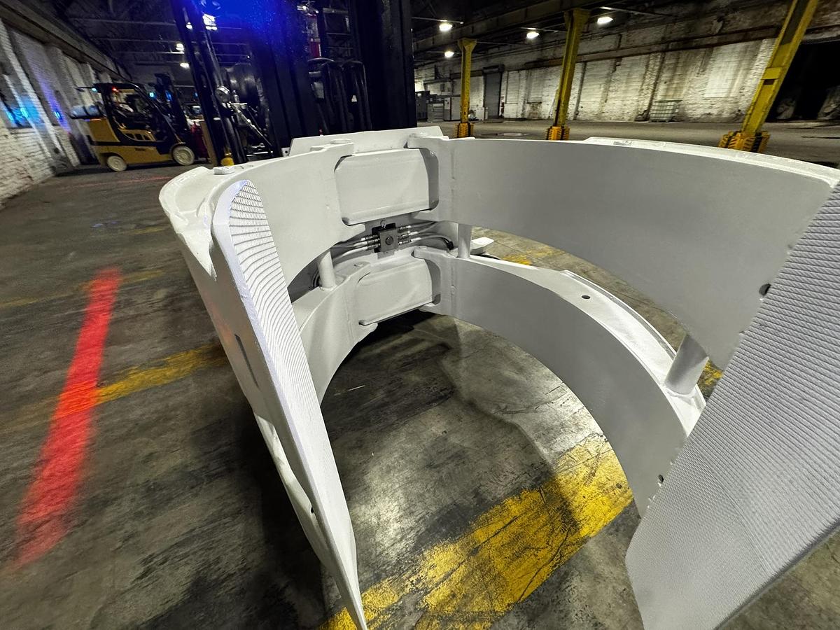 Used 12,000 POUND YALE GLC120VX (Paper Roll Special) PAPER ROLL CLAMP TRUCK WITH 84" CASCADE CLAMP