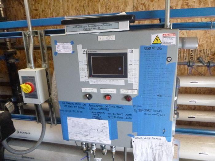 Used COLUMBIA WATER TECHNOLOGY MRO-43K DUAL PASS REVERSE OSMOSIS SYSTEM