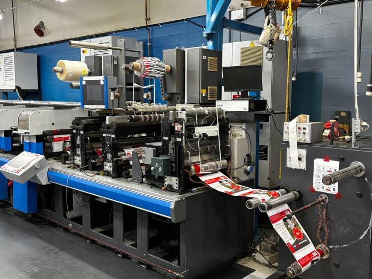 Used 20" WIDE GALLUS EM 510 SERVO DRIVEN 10 COLOR UV FLEXO PRESS