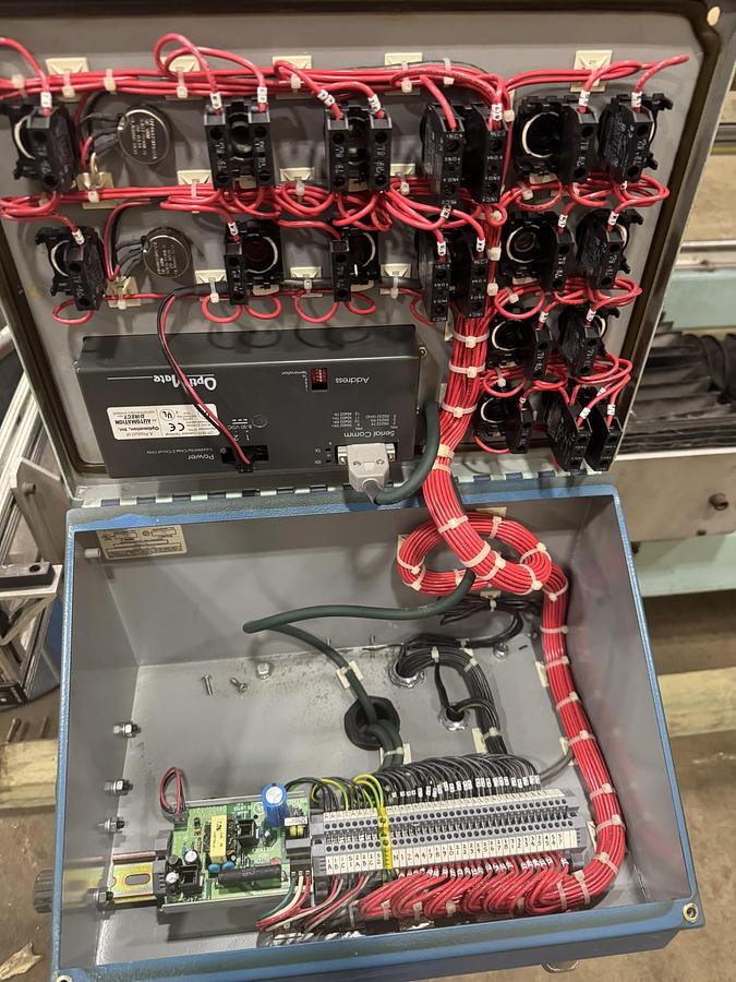 Used 60" WIDE LEVER LS1500 AUTOMATIC SINGLE KNIFE BALONEY CUTTER 16" DIAMETER