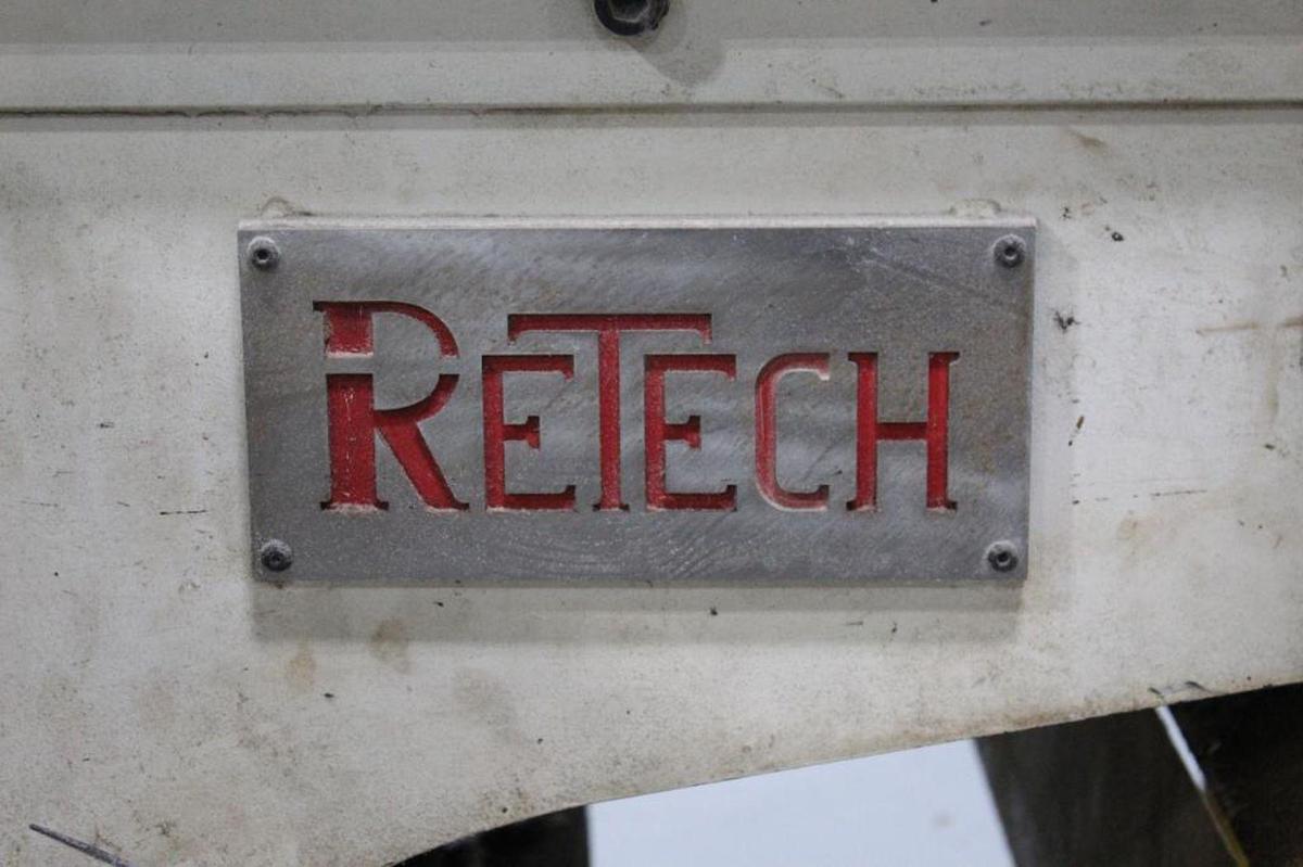 Used 75 HP RETECH SINGLE KNIFE SHREDDER WITH CONVEYOR