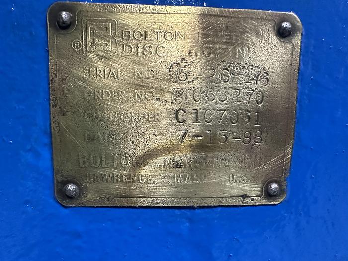 Used 26" BOLTON EMERSON ELECTRO DISC REFINER