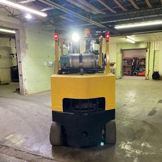 Used 12,000 POUND HYSTER S120FTPRS FORKLIFT WITH 60" CASCADE ROLL CLAMP