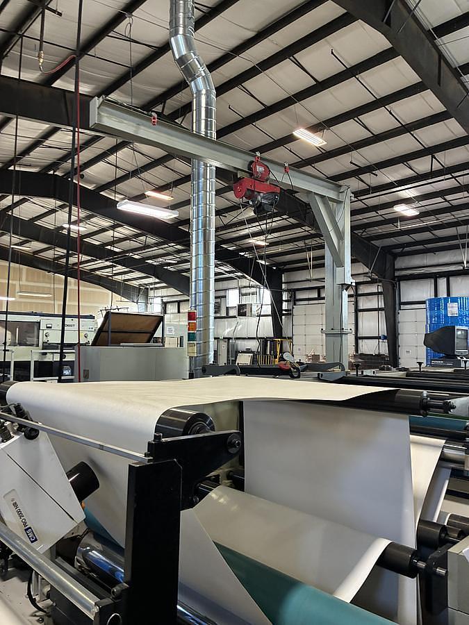 Used 43" WIDE EKOFA MODEL 4300 FLEXO PRINTER 4 COLOR - WITH 60" WIDE CMS MOISTURIZING SYSTEM