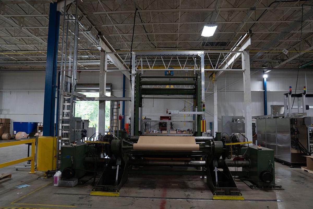 Used 72" CAMERON TWO DRUM SLITTER REWINDER MODEL 438 - 60" REWIND WITH A&F SHAFTLESS UNWIND STAND