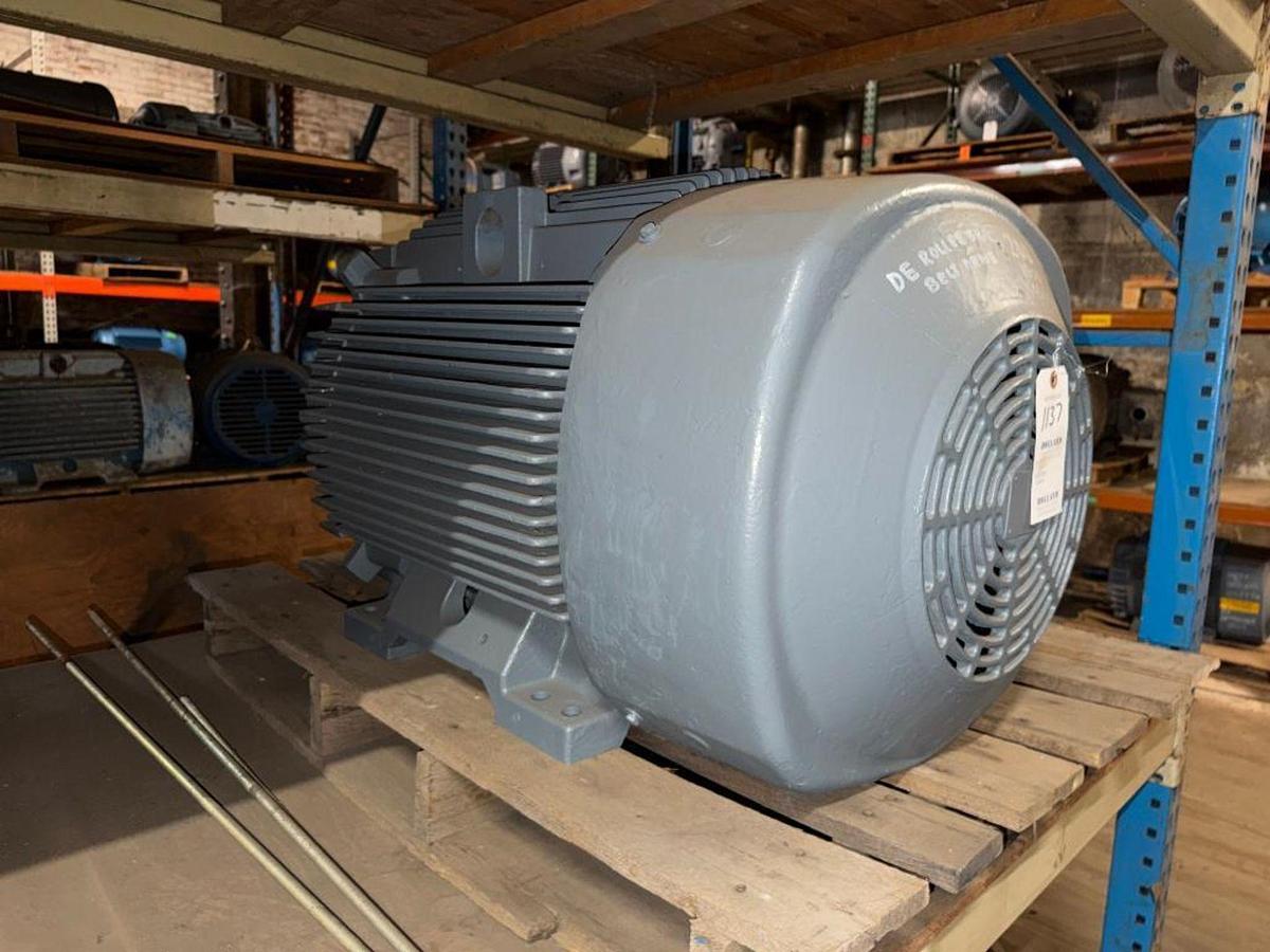 Used 200HP GE MOTORS 575V AC MOTOR 445T FRAME OVERHAULED AUGUST 2023