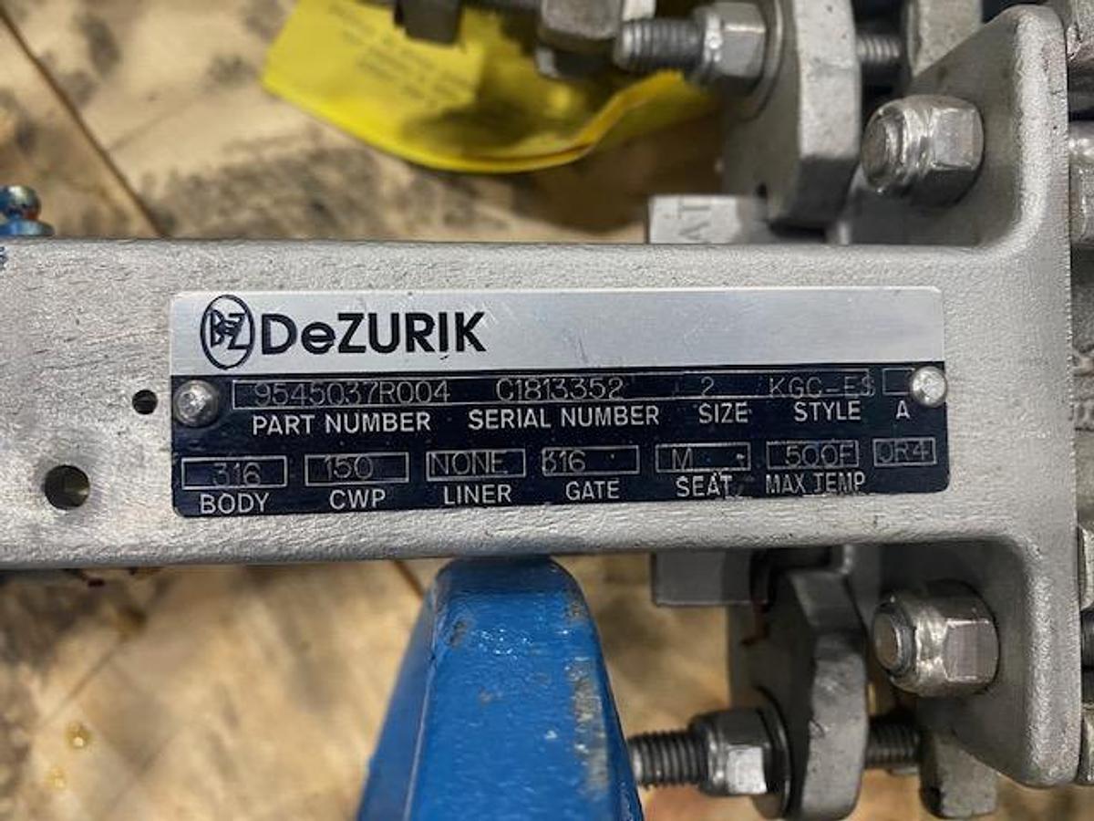 DEZURIK SIZE 2" STYLE KGC-ES SS MANUAL SLIDE GATE VALVES UNUSED LOT OF (3)