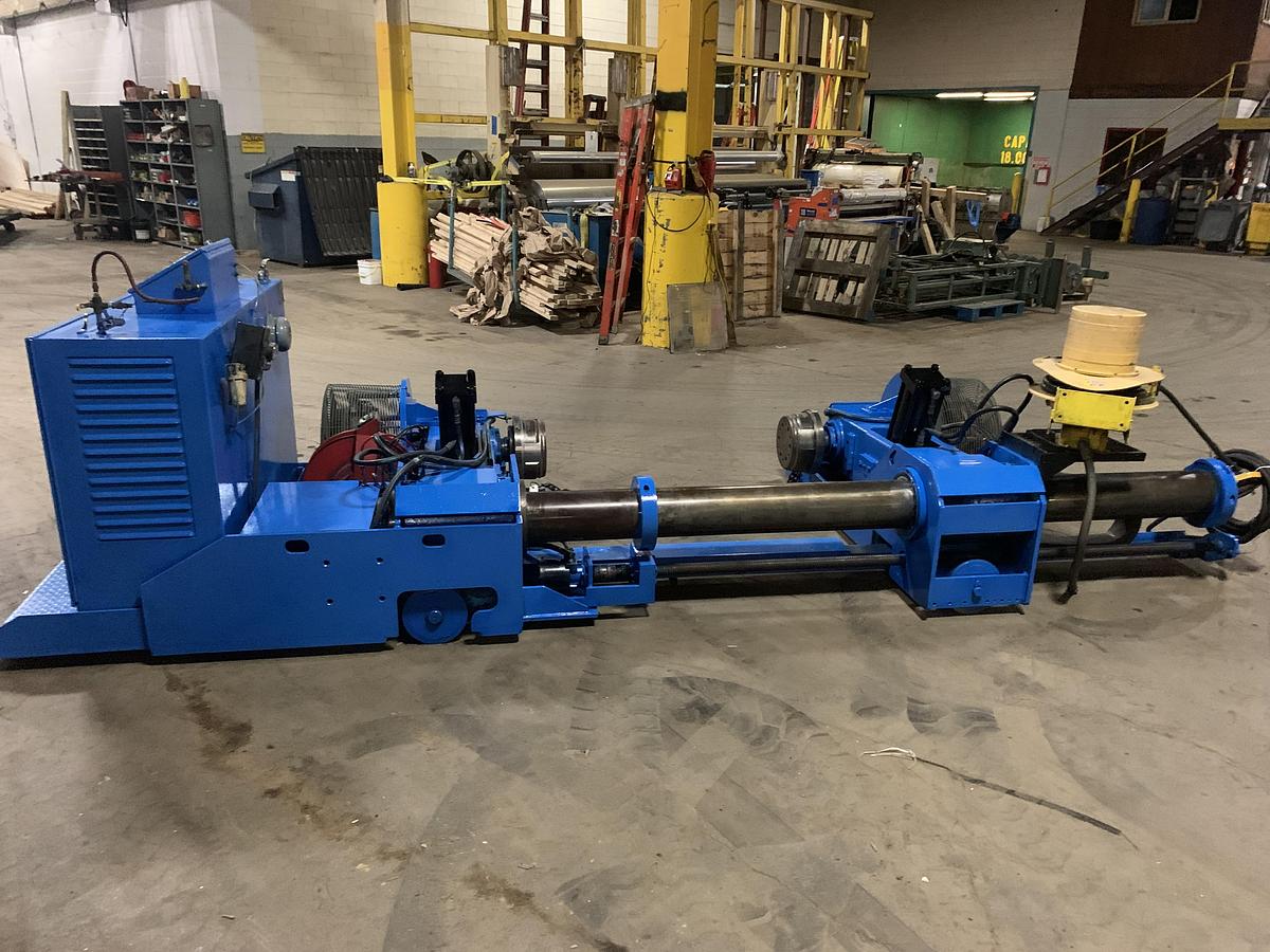 Used JAGENBERG MODEL SE-18 SHAFTLESS FLOOR PICK UP UNWIND STAND 72" ROLL DIAMETER CAPACITY