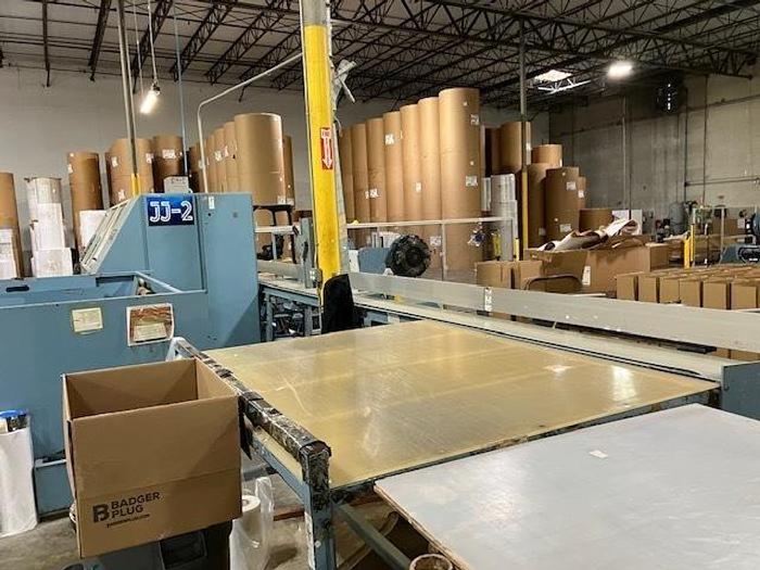 Used 73" WIDE JENNERJAHN MODEL JLS-73-18 AUTOMATIC COUNTER ROLL REWINDER