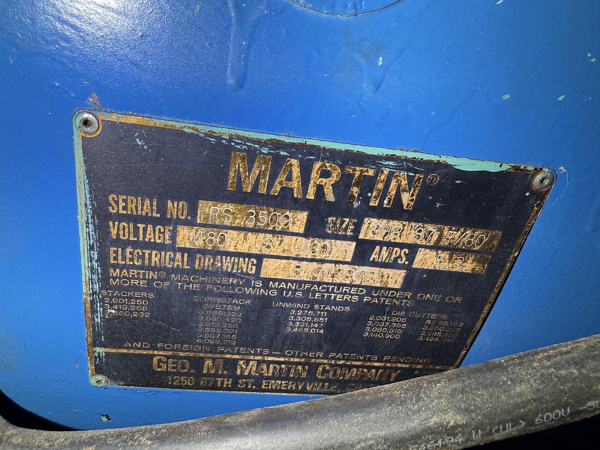 Used MARTIN SHAFTLESS FLOOR PICK UP UNWIND STAND 60" DIAMETER