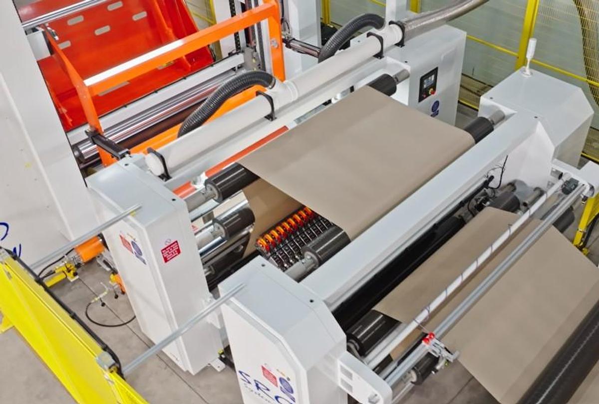 Used 72" - 120" WIDE SRC SYSTEMS LTD. MODEL TDW-HD TWO DRUM SLITTER REWINDER