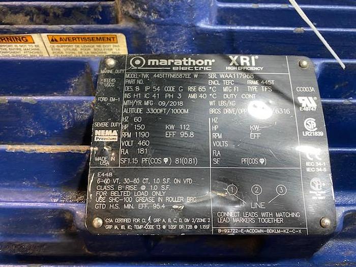 Used MARATHON ELECTRIC 150 HP XRI HIGH EFFICIENCY MOTOR