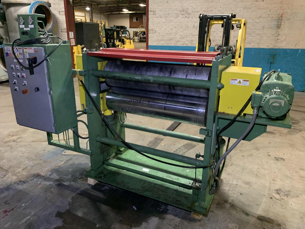 Used 47" WIDE EASTERN ENGRAVING AND MACHINE CO. INC. HYDRAULIC EMBOSSING MACHINE REBUILT 2010