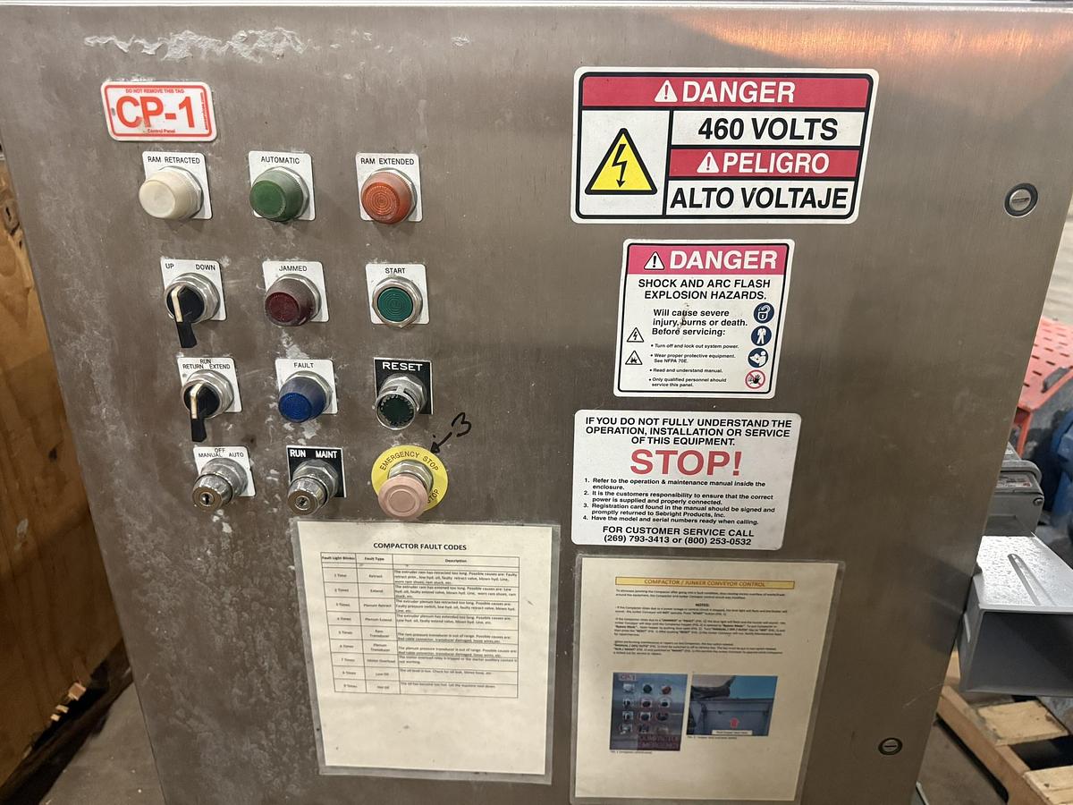 Used SEBRIGHT PRODUCTS BRIGHT TECHNOLOGIES MODEL 4030XS-1-7-SS HIGH DENSITY DEWATERING COMPACTOR EXTRUDER MANUFACTURED 2019