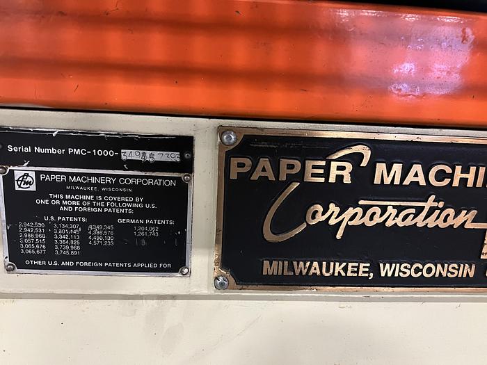 Used PMC PAPER MACHINERY CORPORATION MDL PMC-1000 PAPER CUP MACHINE (Line #1)