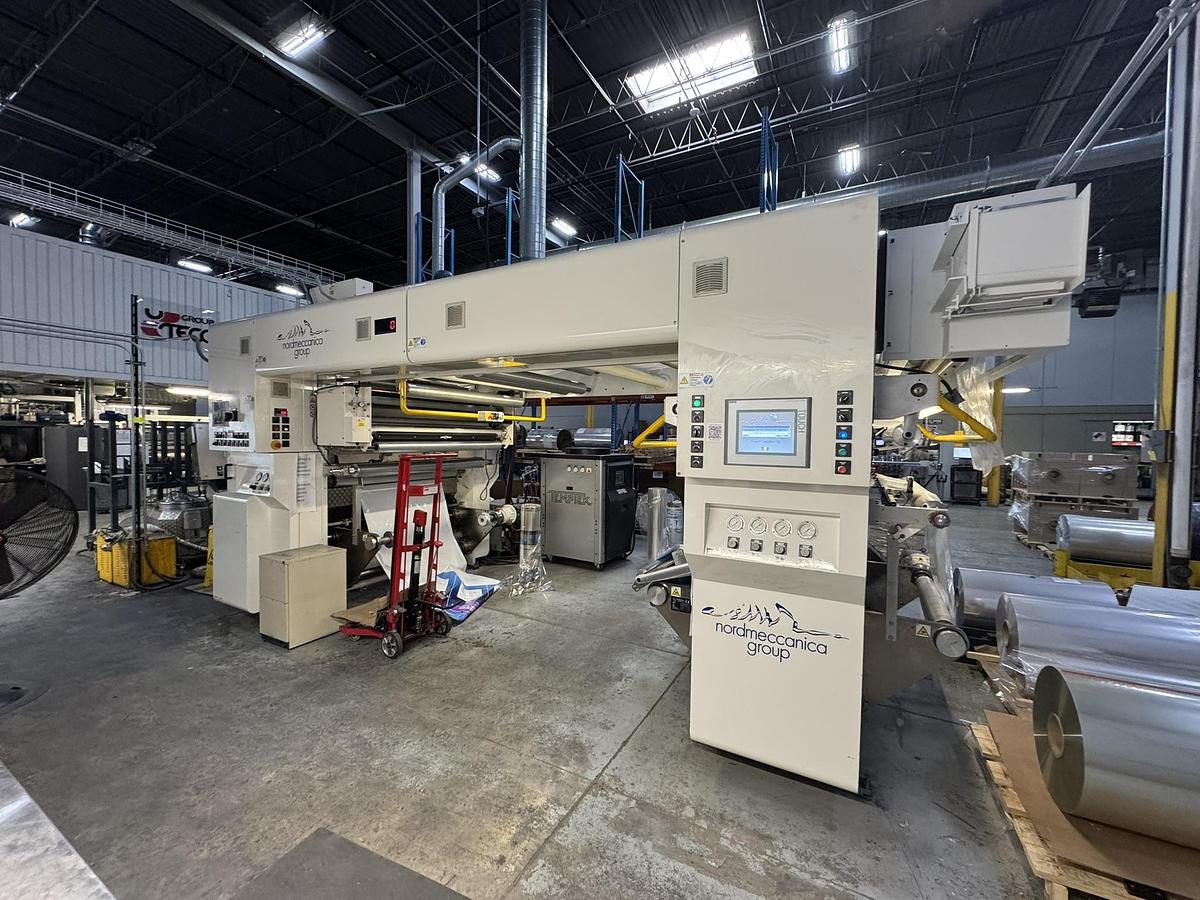 Used 59" WIDE NORDMECCANICA SUPER SIMPLEX 1500 SOLVENTLESS LAMINATOR - MFG 2012