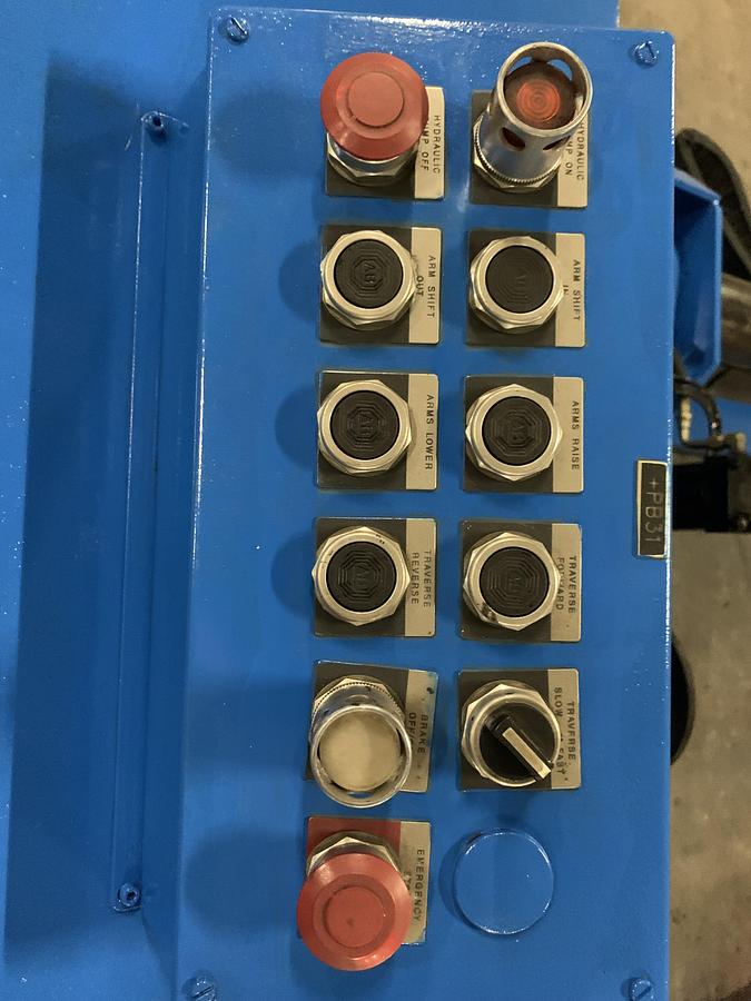 Used 87" JAGENBERG SHAFTLESS FLOOR PICK UP UNWIND STAND MDL SE-15 60" OD ROLL CAPACITY