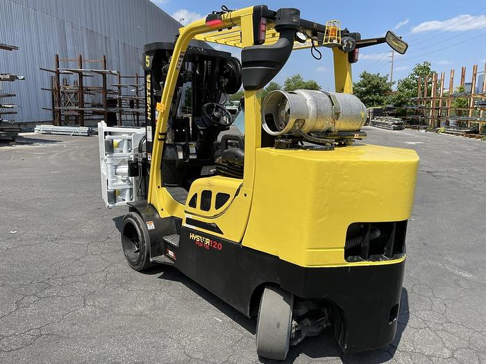 Used 12,000 POUND HYSTER S120FTPRS FORKLIFT WITH PAPER ROLL CLAMP MFG. 2018