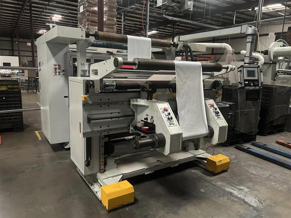 Used 51" WIDE KARLVILLE DUPLEX SLITTER REWINDER MODEL SLIT-JHS-1300 MFG 2013