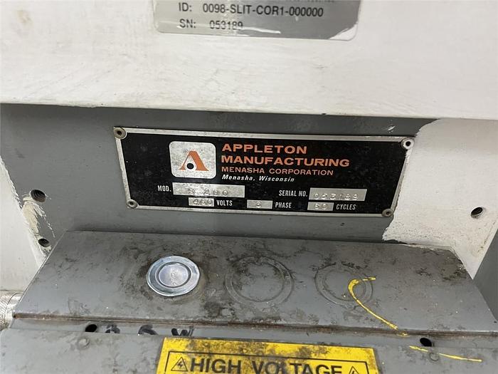 Used 120" APPLETON MENASHA 3" CORE CUTTER SEMI AUTOMATIC MODEL S200