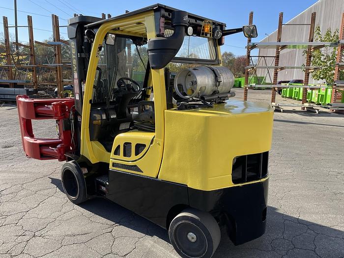 Used 12,000 POUND HYSTER S120FTPRS FORKLIFT WITH BOLZONI PAPER ROLL CLAMP TRIPLE STAGE MAST MFG. 2018 - PENDING JF