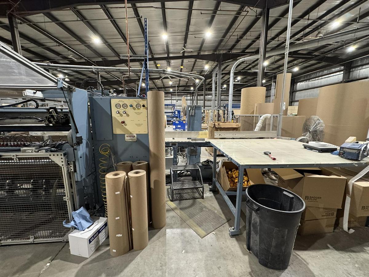 Used 72" WIDE JENNERJAHN MODEL SRA-72 COUNTER ROLL SLITTER REWINDER