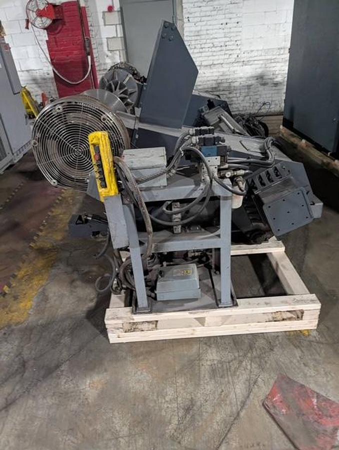 Used 60" WIDE POWELL MDL. EP7260AL SHAFTLESS FLOOR PICK UP UNWIND BACK STAND 72" DIAMETER 3" - 16" CHUCKS PENDING - JA
