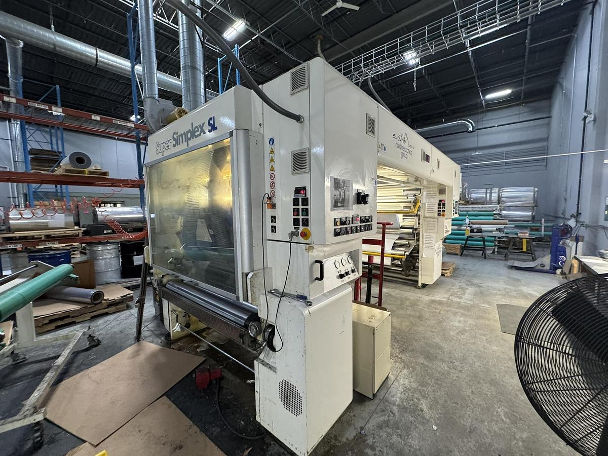 Used 59" WIDE NORDMECCANICA SUPER SIMPLEX 1500 SOLVENTLESS LAMINATOR - MFG 2012