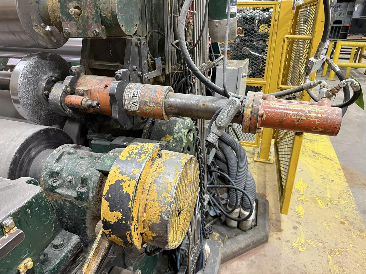 Used 110" FACE LANGSTON MODEL DA TWO DRUM SLITTER REWINDER 72" REWIND DIAMETER