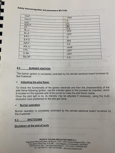 Used SIB SIBER MODEL 220 BURNER