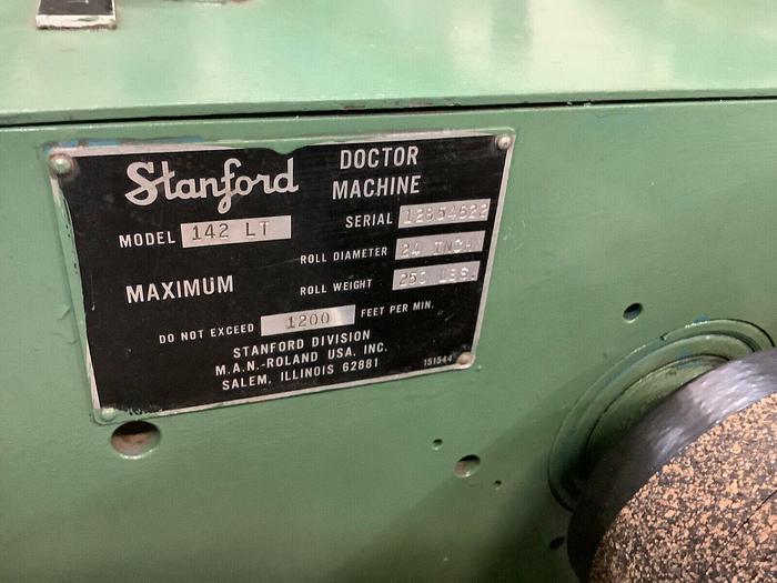 Used 30" STANFORD DOCTOR MODEL 142LT SLITTER REWINDER WITH RAZOR SLITTING