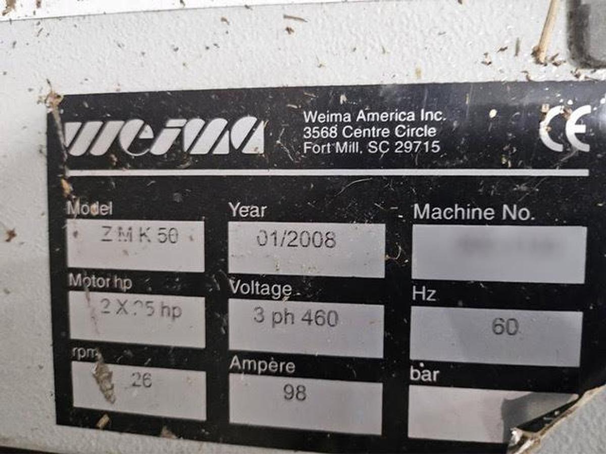 Used WEIMA QUAD SHAFT SHREDDER MODEL ZMK-50 DUAL 25HP MOTORS