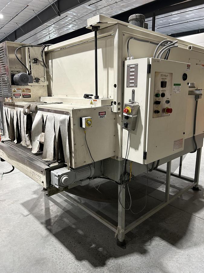 Used TEXWRAP MODEL 1348 OVERHEAD COMPRESSION SHRINK TUNNEL