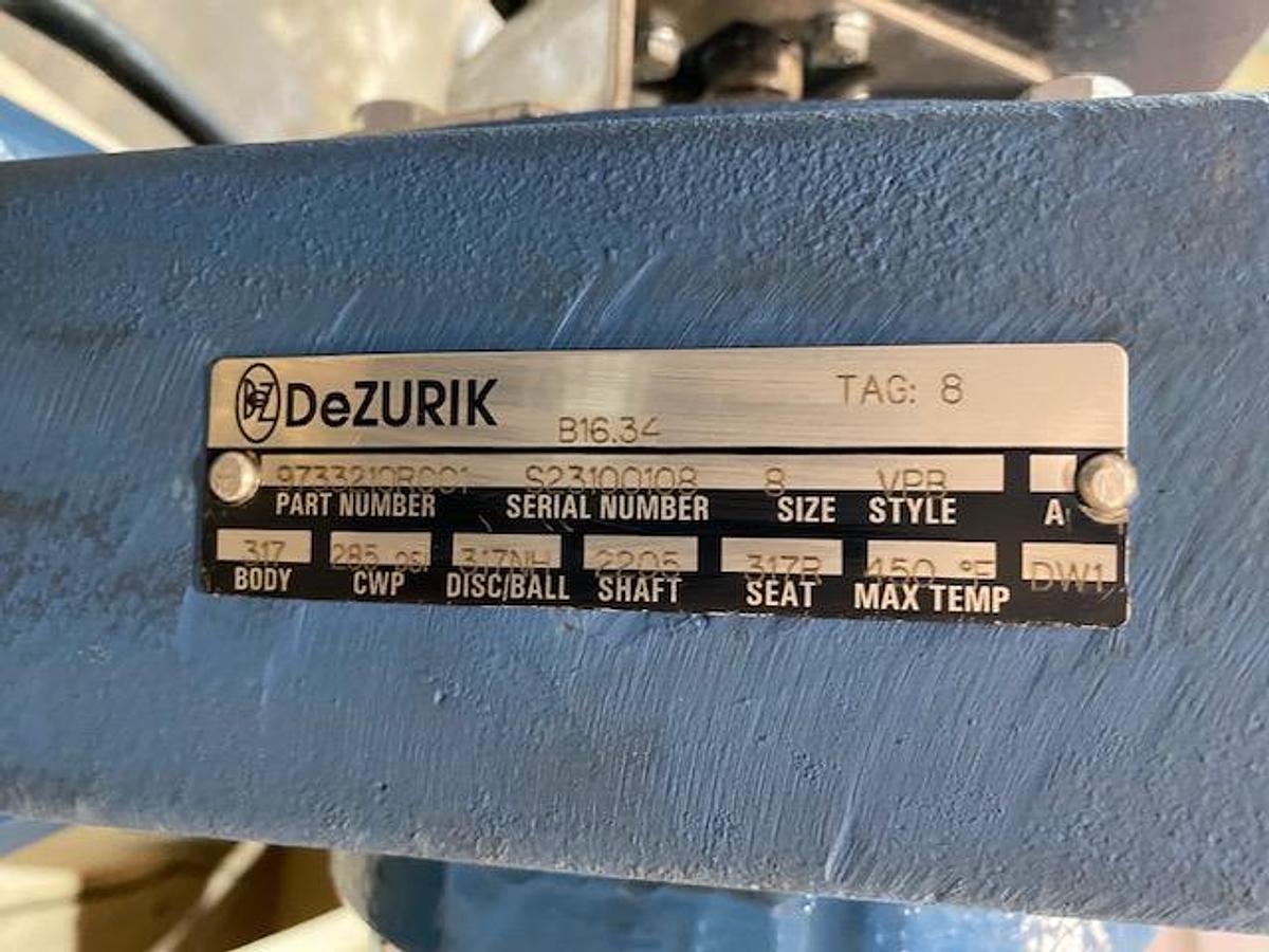 DEZURIK SIZE 8 VPB STYLE 8" SS BALL VALVE